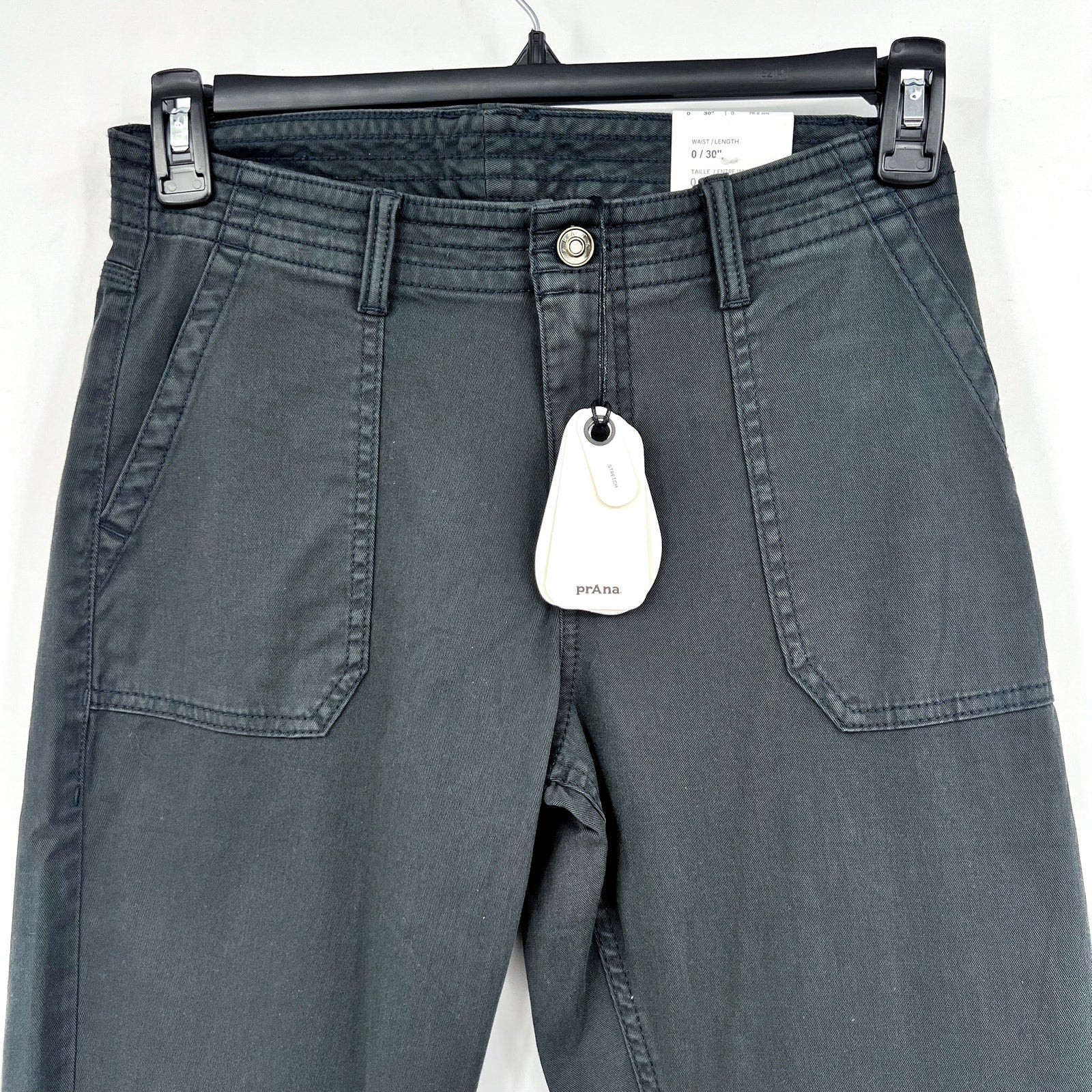PRANA Women's Sancho Boyfriend Pants Size 0 Reg Charcoal Gray Relaxed Fit NWT