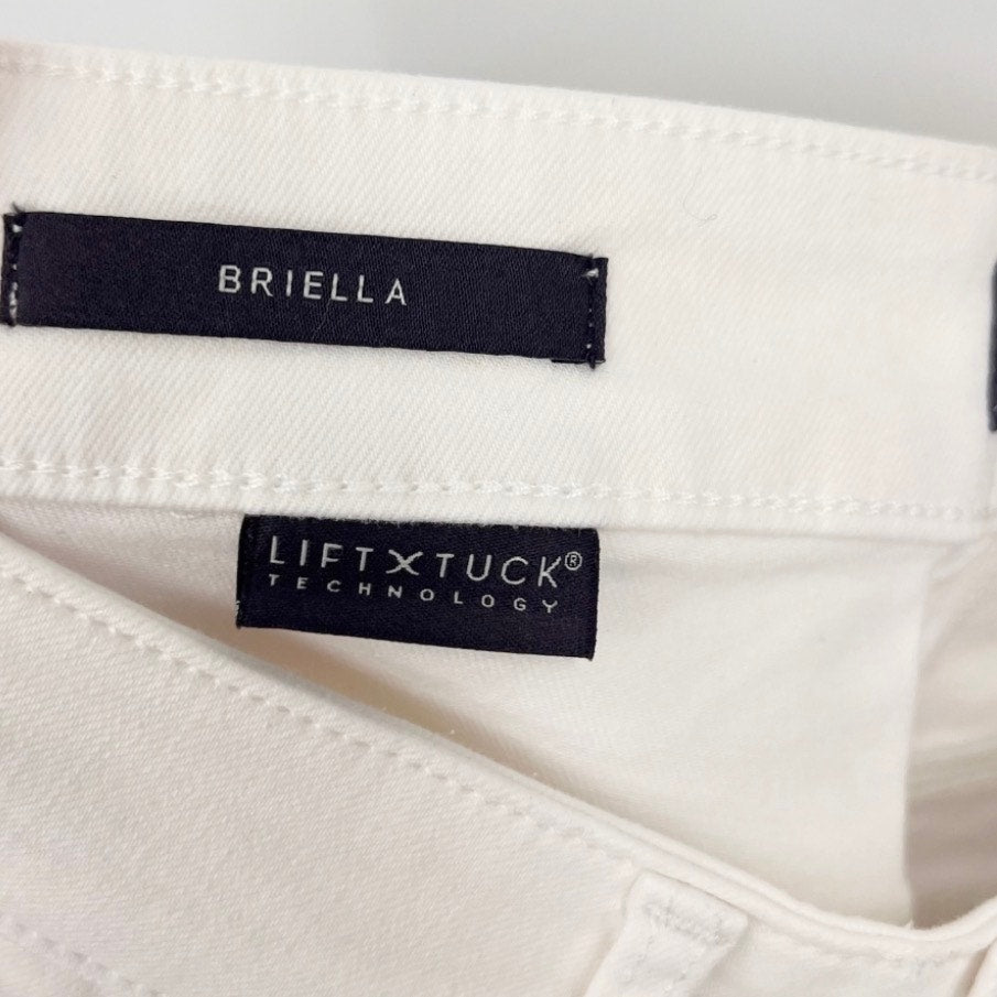 NYDJ Womens's Briella Denim Shorts Size 00 Petite Optic White Cuffs Bermuda NWT