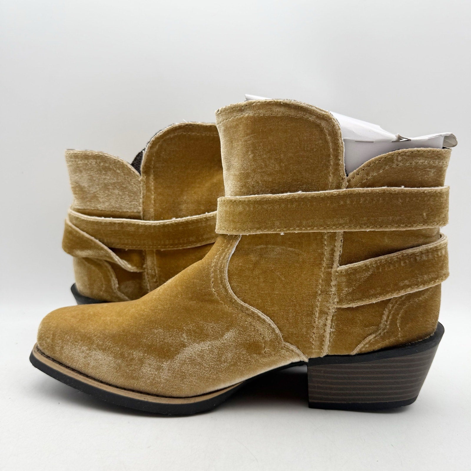 Justin Boots Womens Elana Ankle Bootie US 9 B Brown Velvet NWT