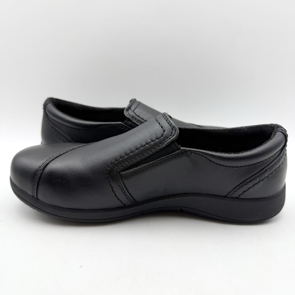Rockport Womens Daisey Work Slip-On Shoe US 5.5 Wide Black Leather Alloy Toe NIB