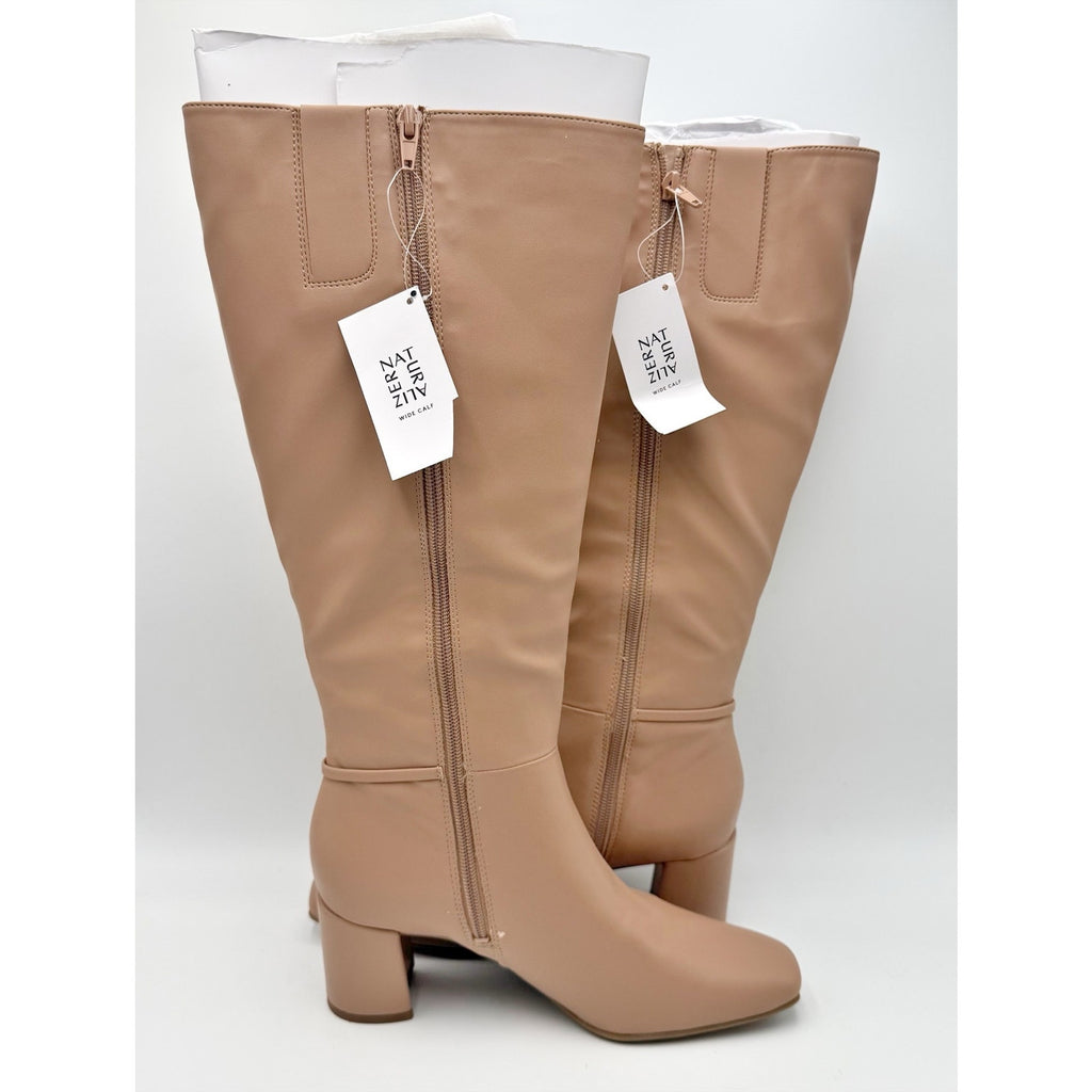 T5111. Naturalizer- WOMENS 8M WIDE CALF- Waylon Knee High Boots Beige Taupe NIB