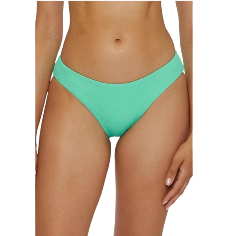 BECCA Modern Edge Shirred American Bikini Bottom Medium Green Aqua Sea NWT
