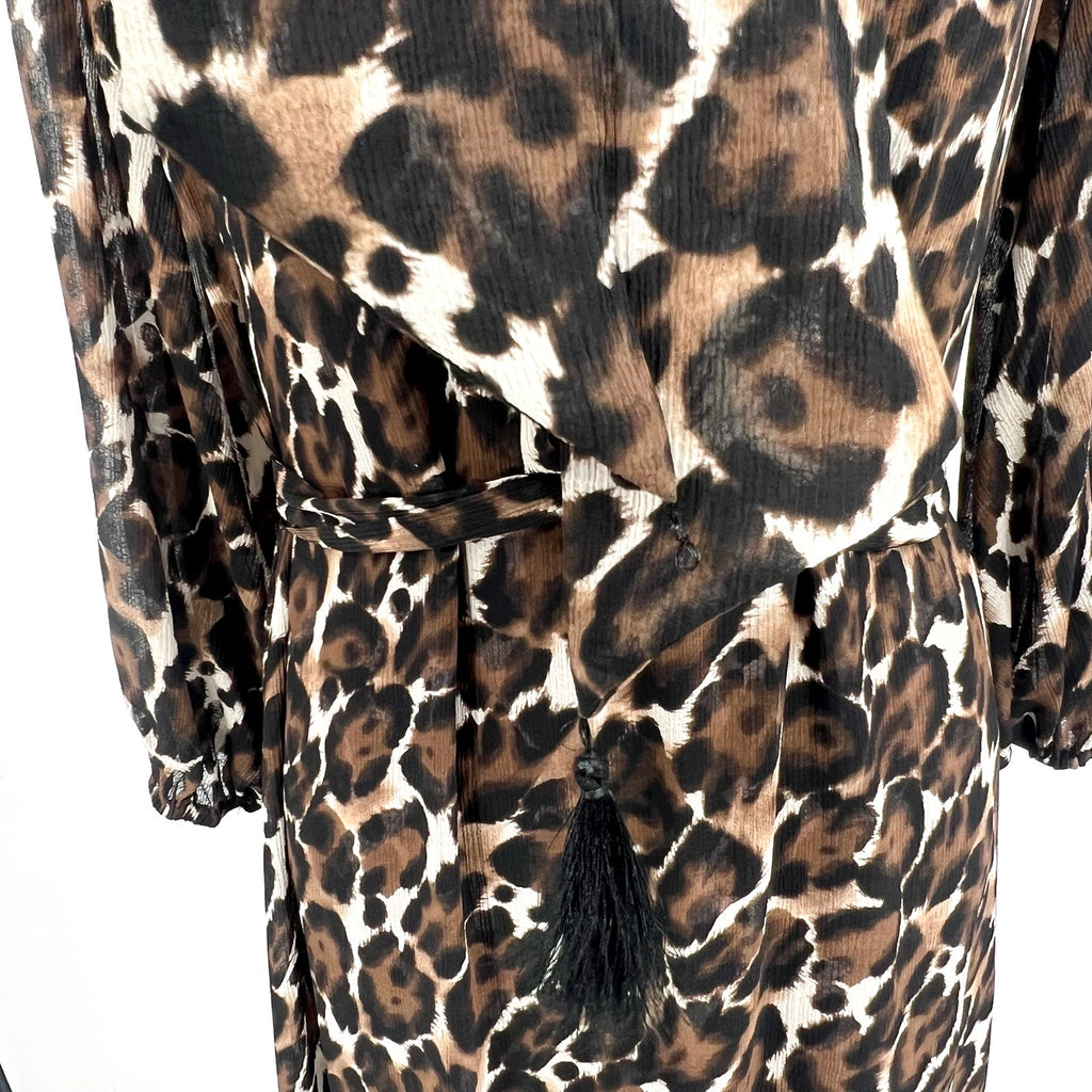 TRINA TURK Women's Shalina Tie-Waist Maxi Dress Small Lampoul Leopard NWT