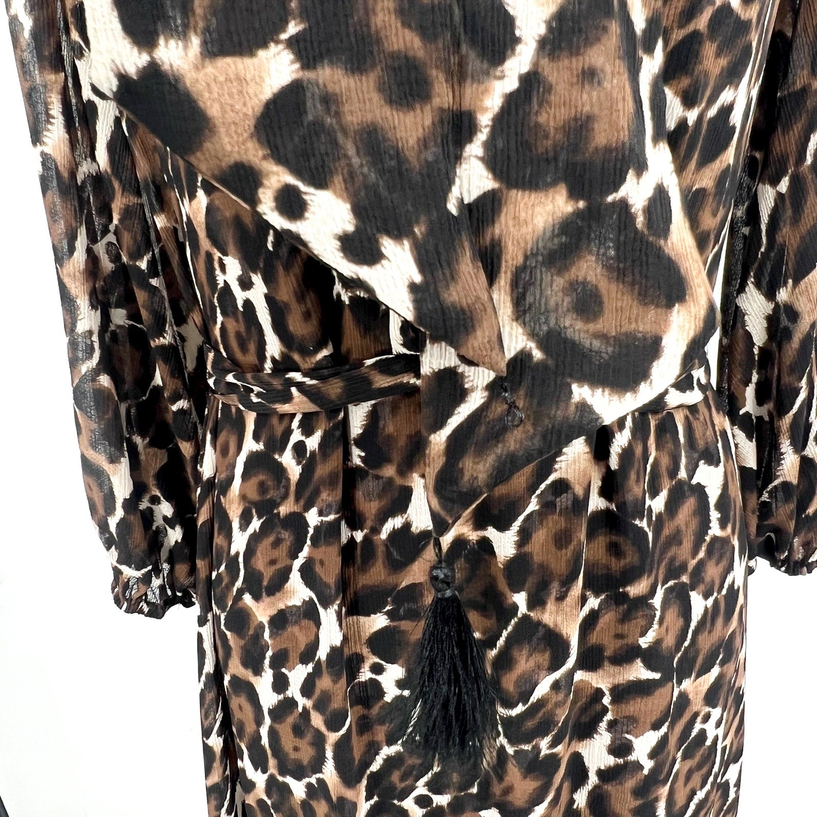 TRINA TURK Women's Shalina Tie-Waist Maxi Dress Small Lampoul Leopard NWT