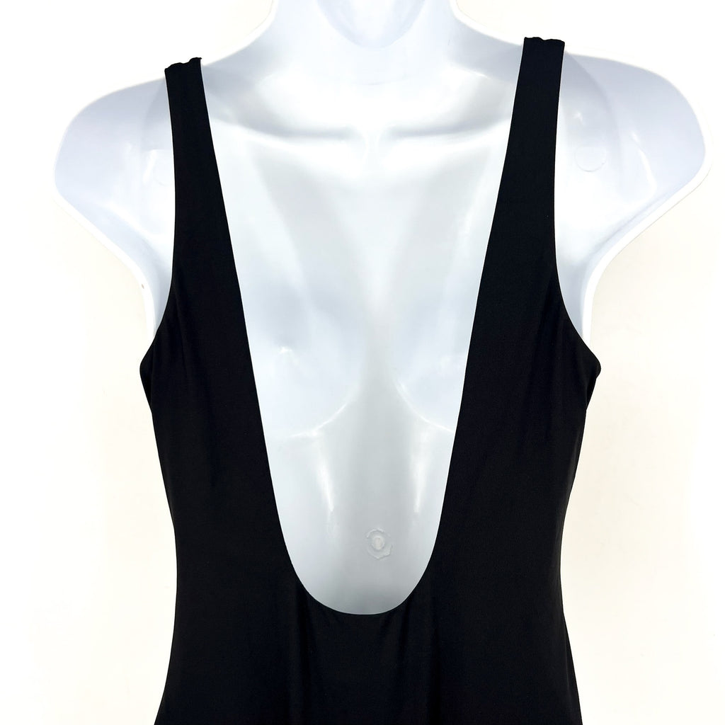 SEAFOLLY Women's Bow-Front One-Piece Swimsuit Size 8 Black High Leg NWT