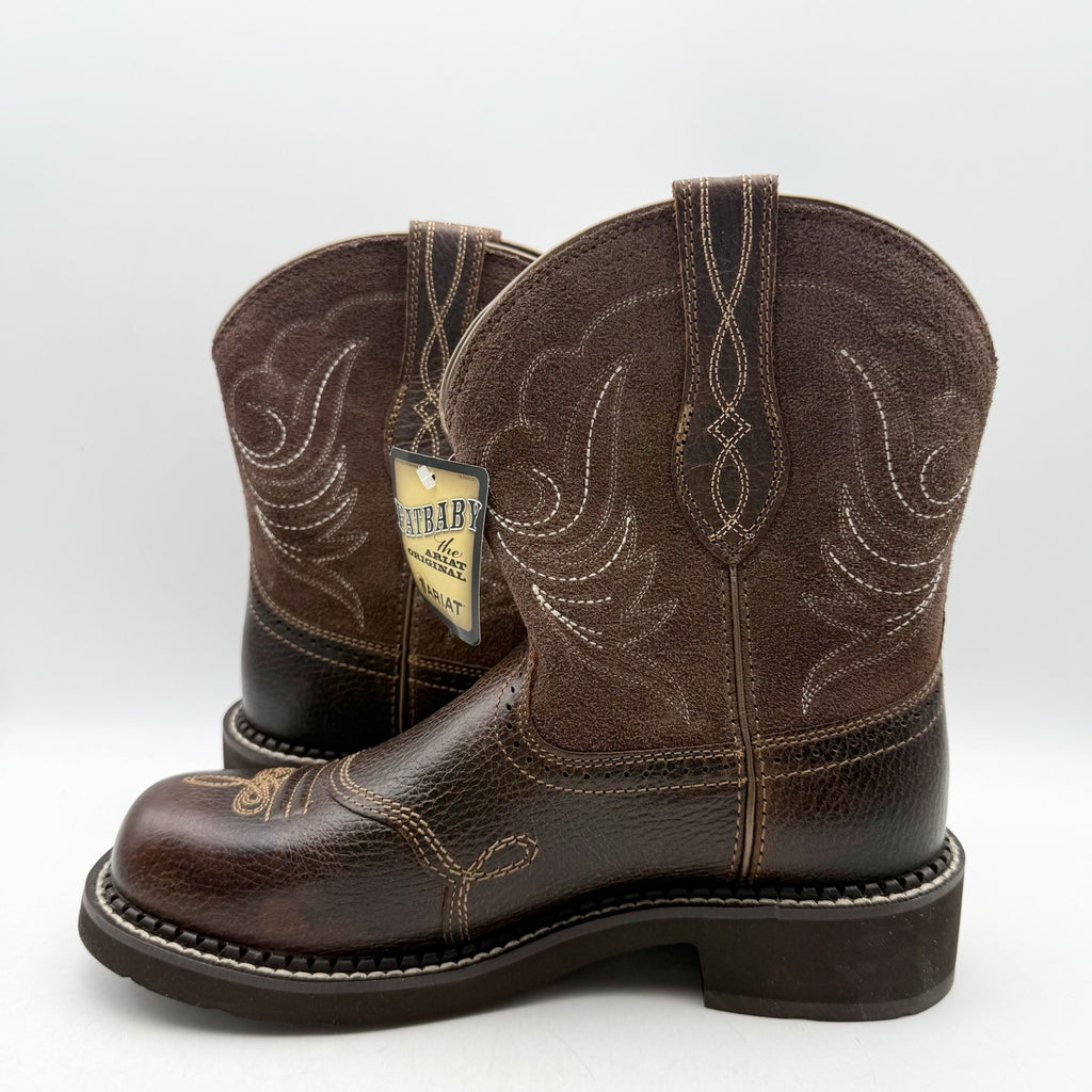 Ariat Womens Fatbaby Heritage Cowboy Dapper Boots US 8 M Brown Leather NWOB