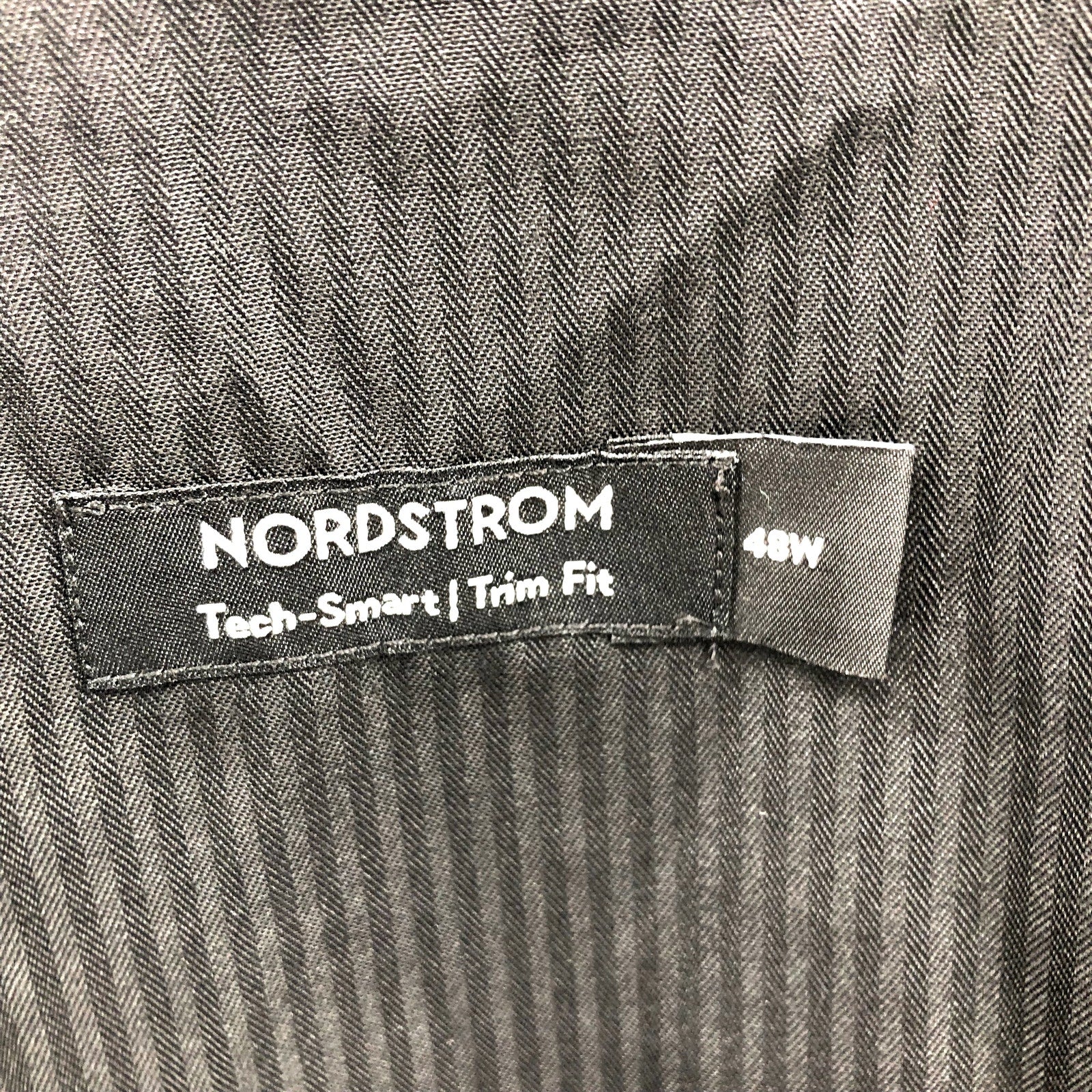 NORDSTROM Men's Trim Fit Dress Pants 48W Dark Grey Tech-Smart Wool Blend NWT
