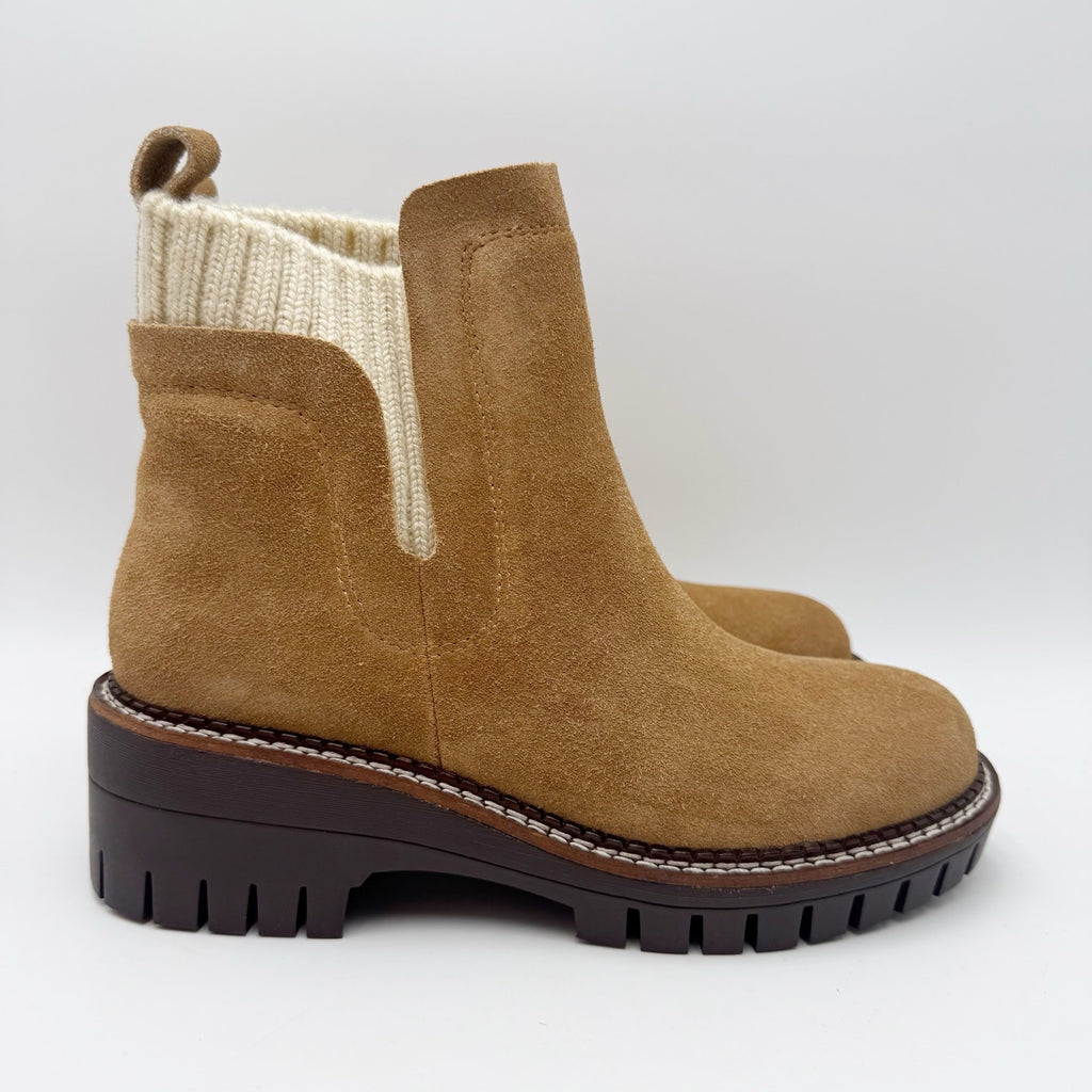 Vintage Havana Womens Everett Ankle Boots Size 5.5 Chestnut Tan Suede NIB