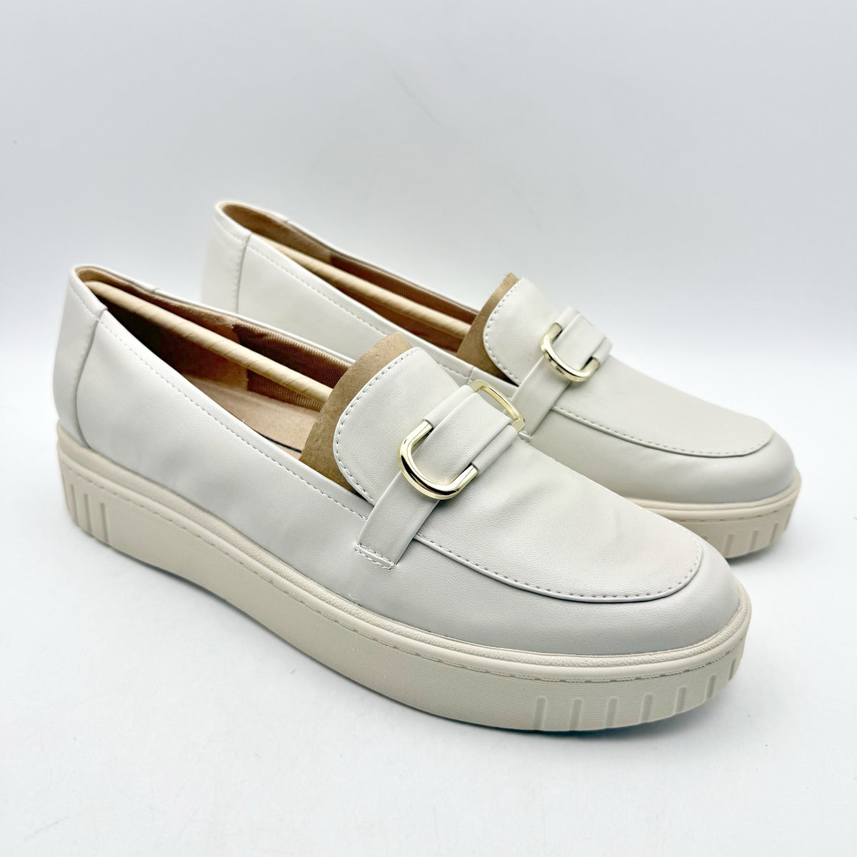 LifeStride Womens Genevabit Loafers Size 11 M EU 42 Bone Off White NIB