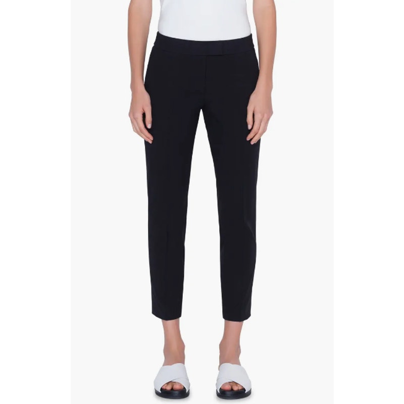 AKRIS PUNTO Womens Frankie Crop Pants Size 12 Black Stretch Cotton Trouser NWT