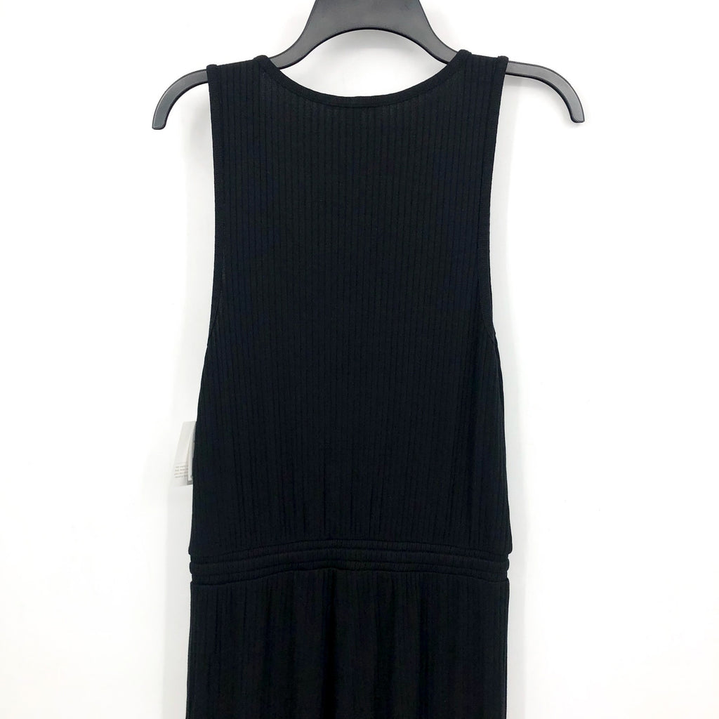 BEYOND YOGA Women's Jetsetter Wide Leg Jumpsuit Small Black Rib V Neck NWT