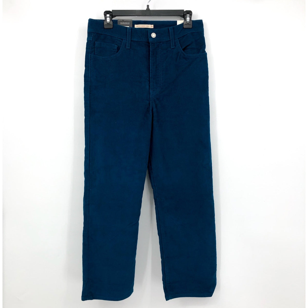LEVI'S Ribcage Straight Ankle Corduroy Pants 29x27 US 8 Sea Blue 79755-0025 NWT