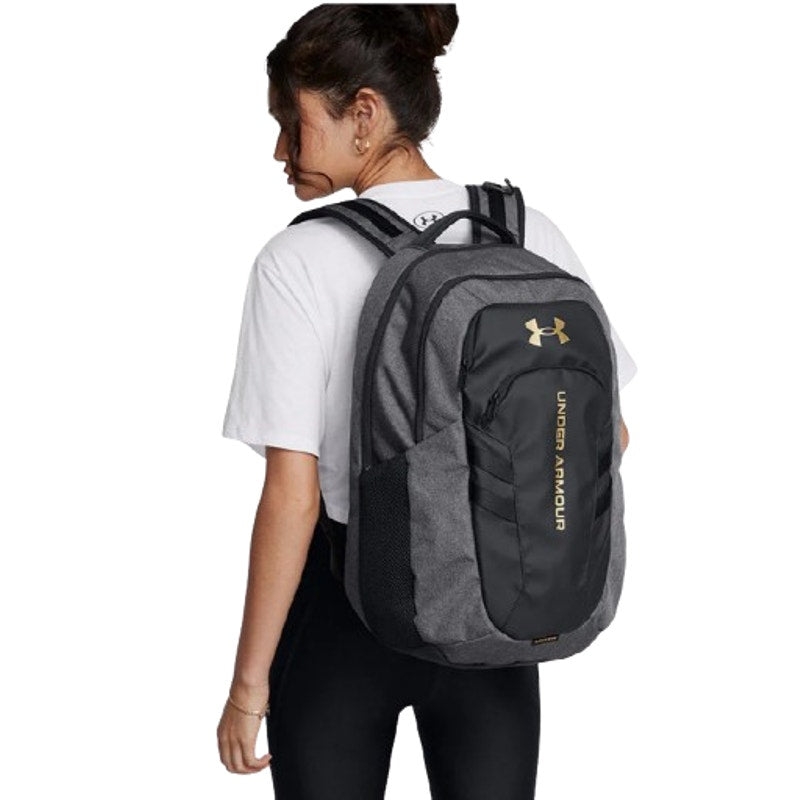 UNDER ARMOUR STORM Unisex Hustle Pro 6.0 Backpack Black/Gold Laptop Sleeve NWOT
