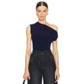 NORMA KAMALI Women's Drop Shoulder Top XS Midnight Navy Blue Jersey Stretch NWT