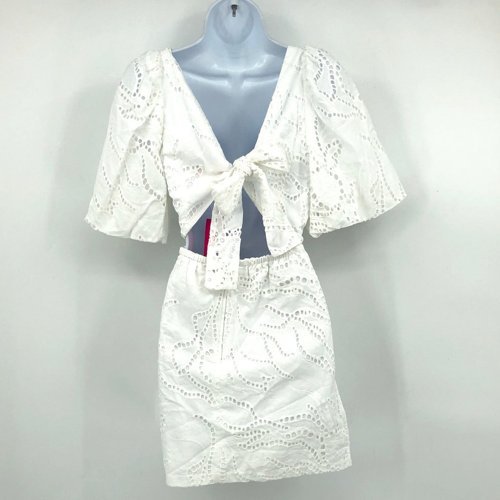 Lilly Pulitzer Women's Celestina V-Neck Romper Size 6 Resort White Eyelet NWT