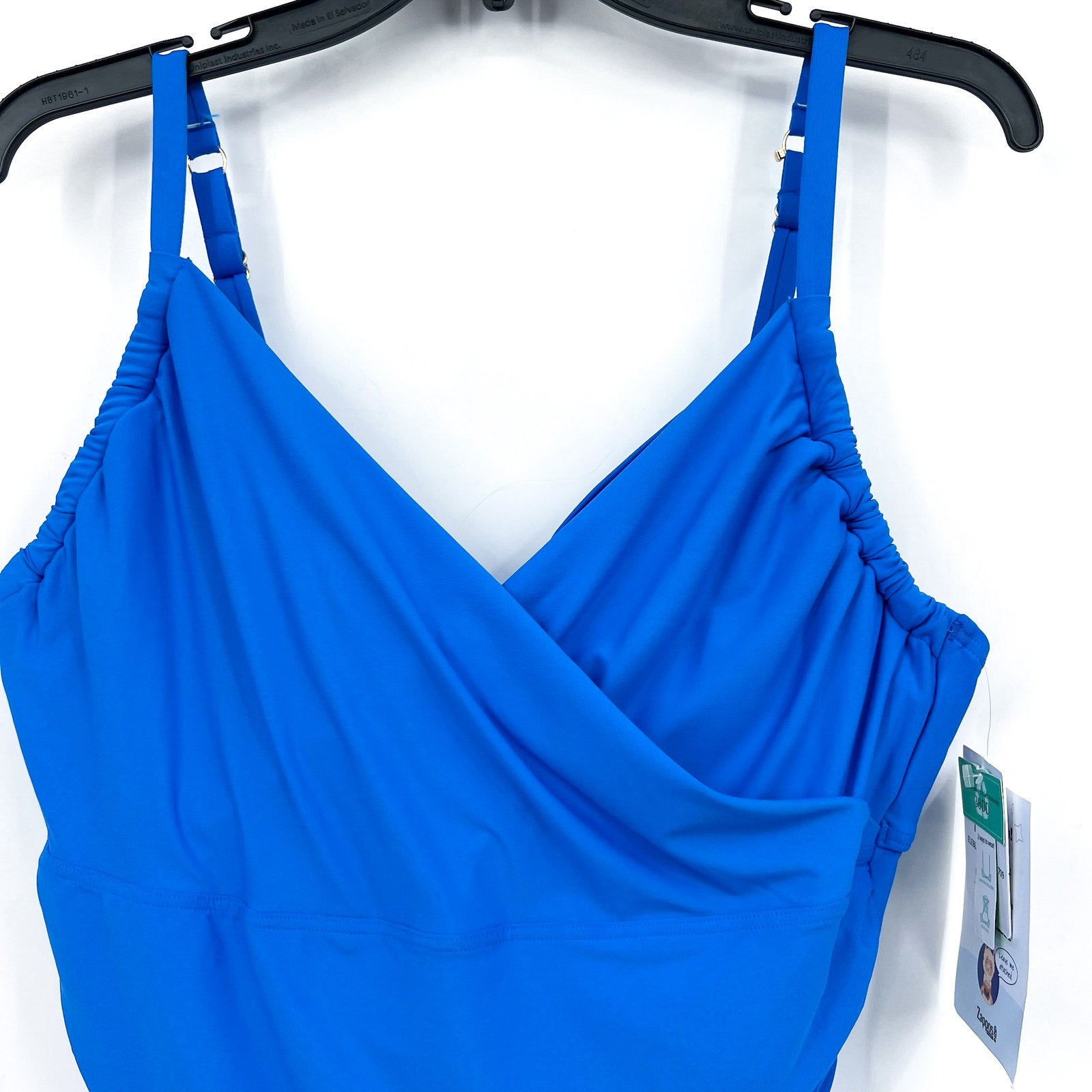 SUNSETS Women's Serena Tankini Top 38DD Electric Blue Cut Out Back Swim NWT