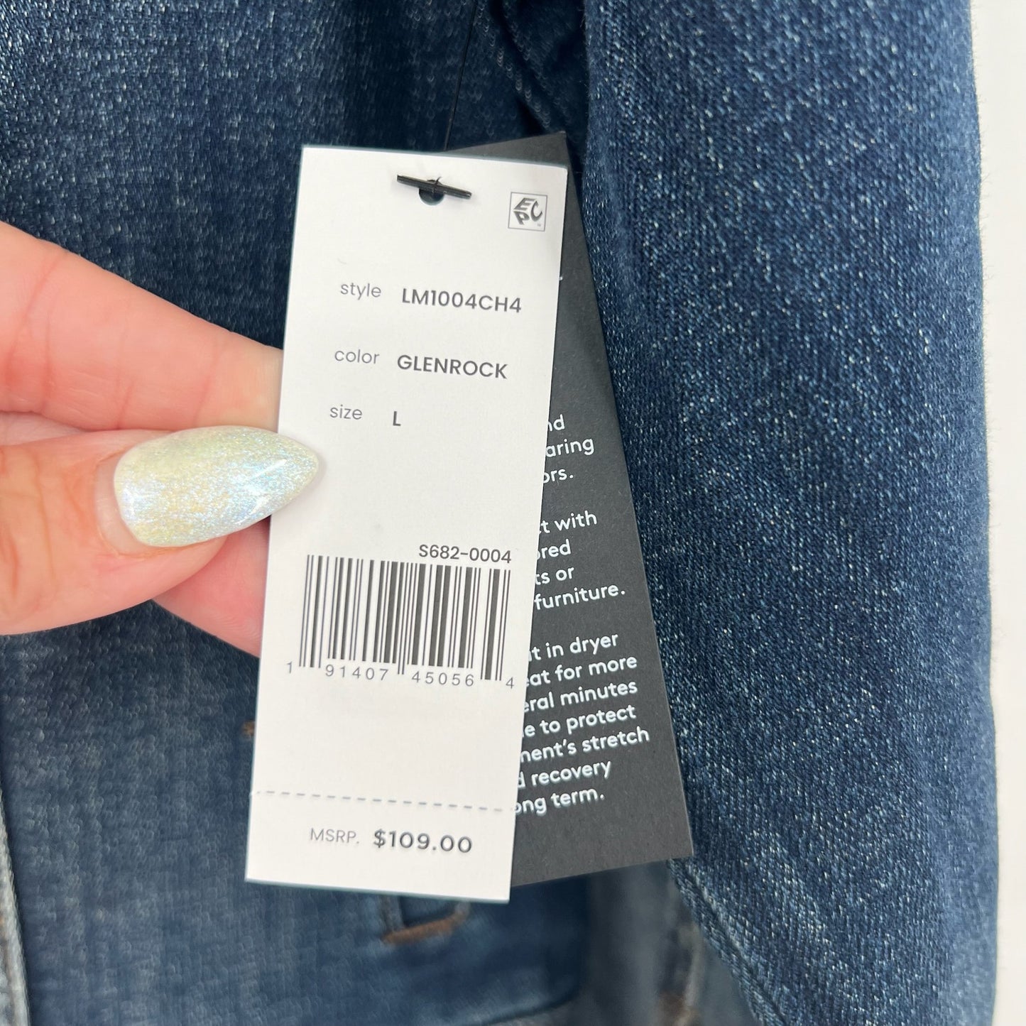 LIVERPOOL Women's Classic Jean Jacket Large Blue Glenrock Stretch Denim NWT