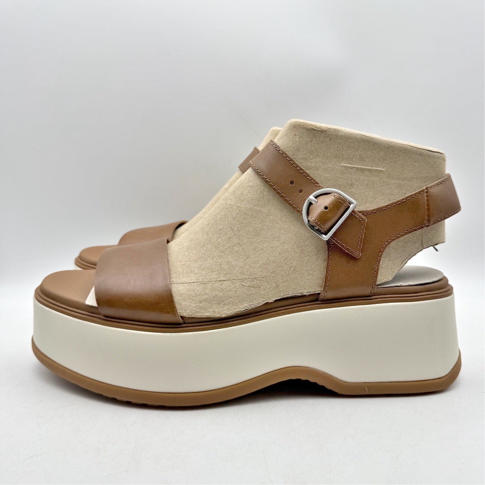 Sorel Womens Dayspring Platform Sandals US 10 EU 41 Brown Leather NWOB