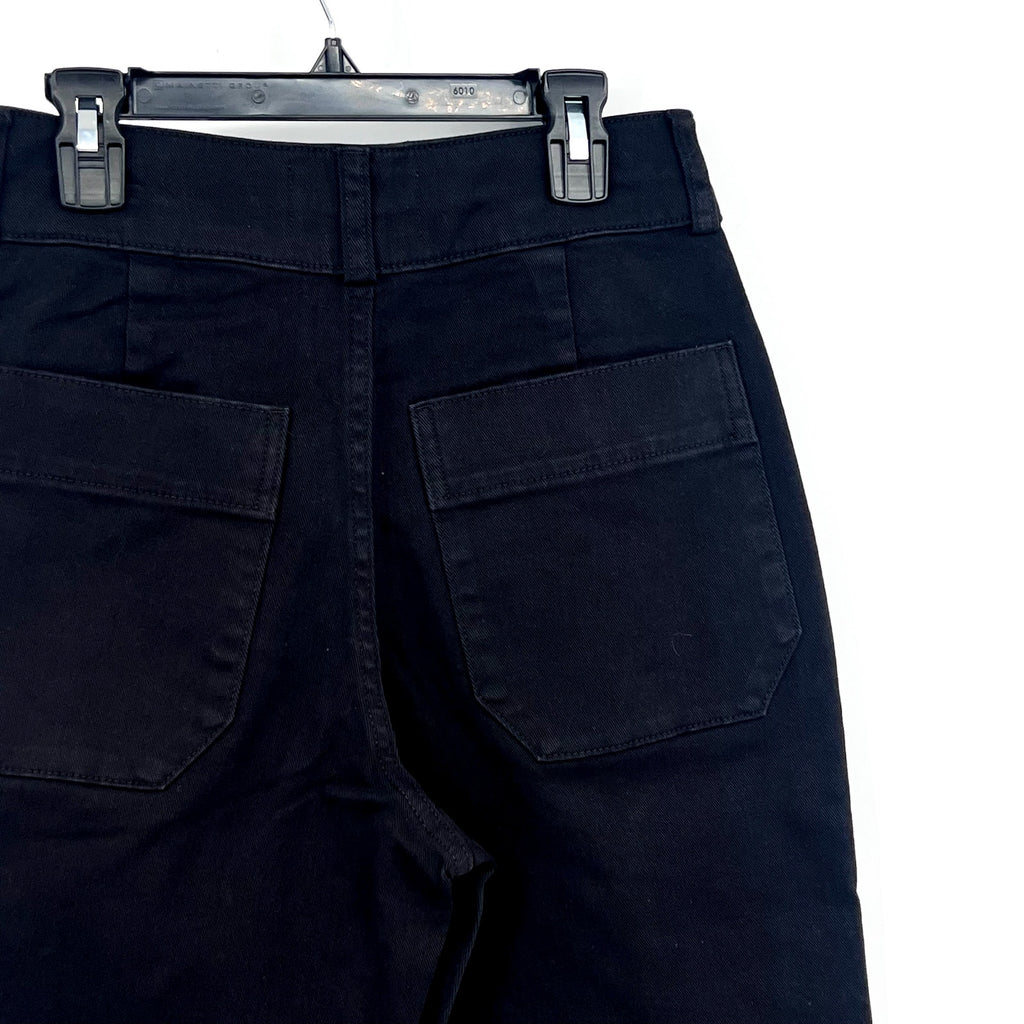 EVERLANE Women's The Organic Straight-Leg Pants Size 6 Black Utility Pockets NWT
