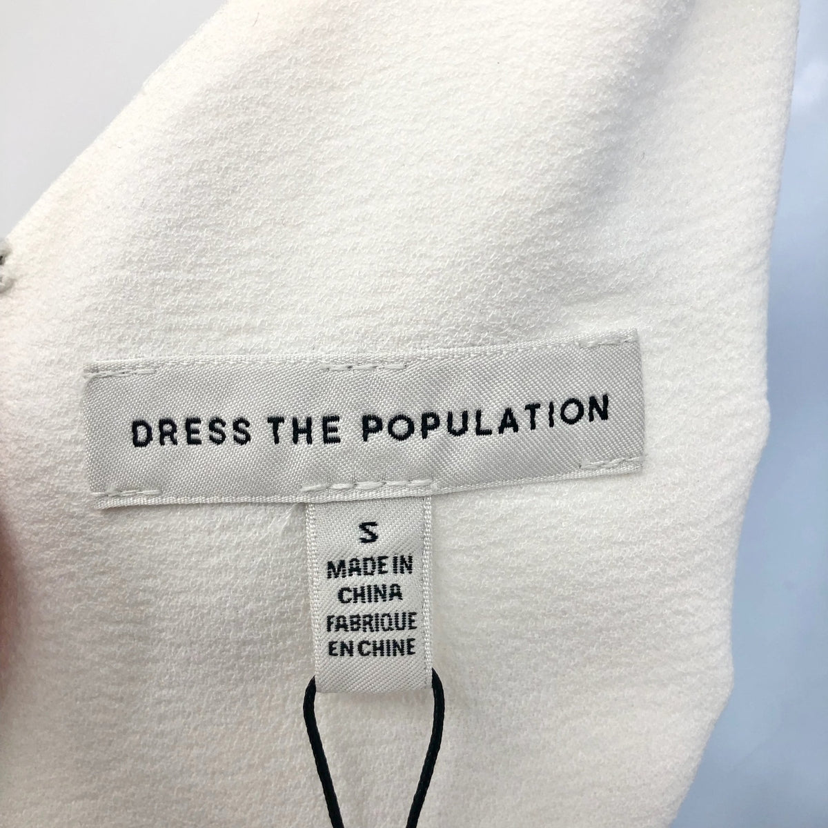 DRESS THE POPULATION Sandra Trumpet Gown Dress Small White Stretch Crepe NWT