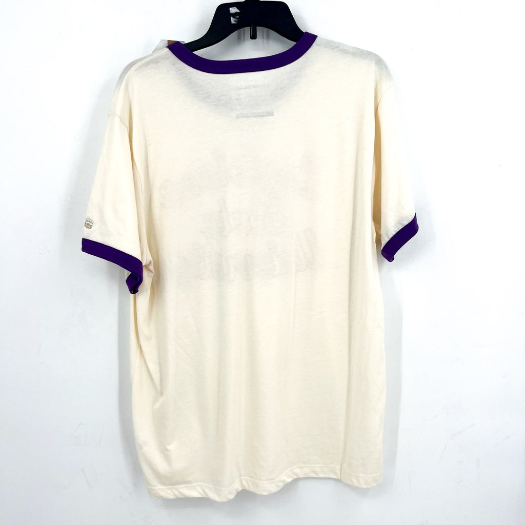 HOMEFIELD Womens LSU Retro Script Graphic T Shirt XL Off White Short Sleeve NWT