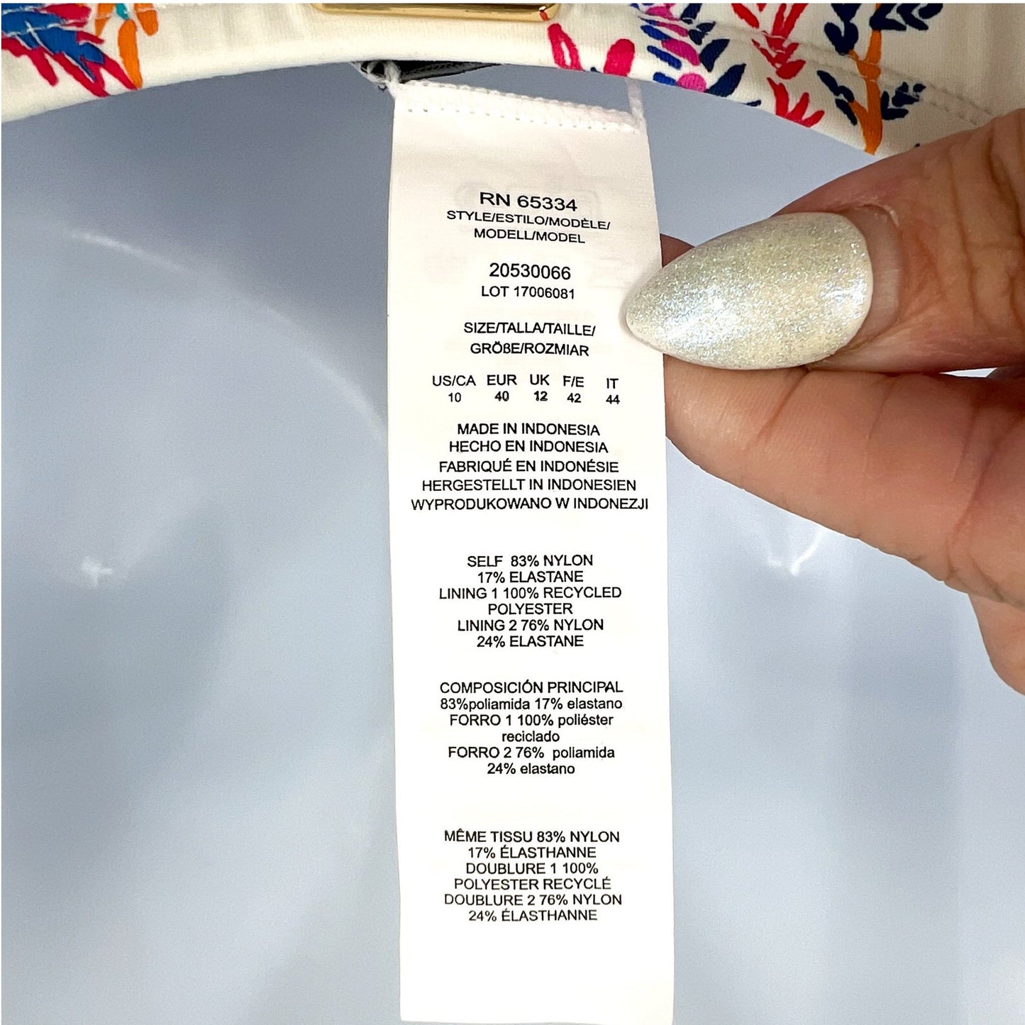 LAUREN RALPH LAUREN Fleurette Floral One Piece Swimsuit 10 White Floral NWT