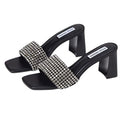 Steve Madden Womens Laney Heel Sandals US 9.5 M Black Crystals Detail NWOB