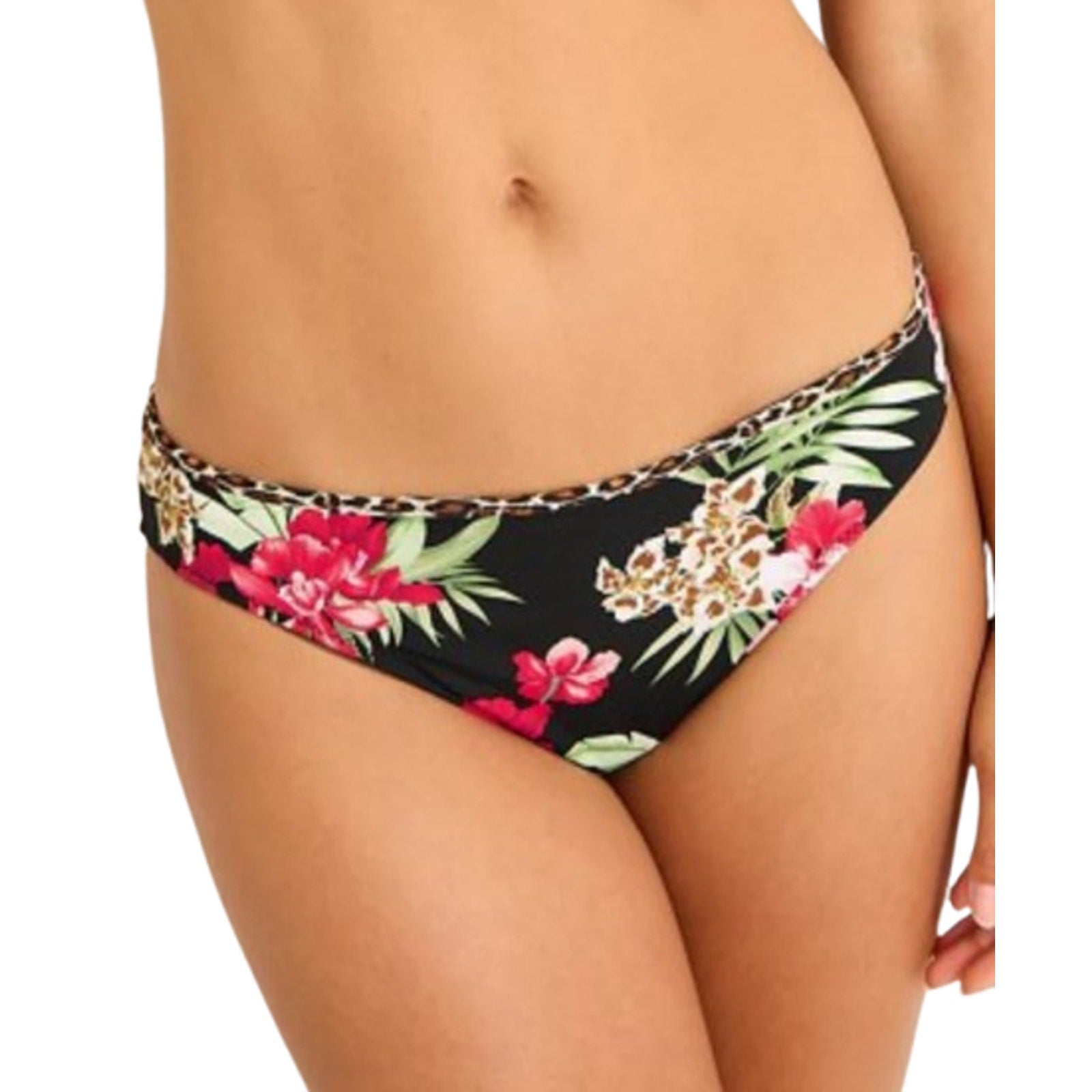 TOMMY BAHAMA Lily Cat Reversible Hipster Bikini Bottoms Medium Black Printed NWT