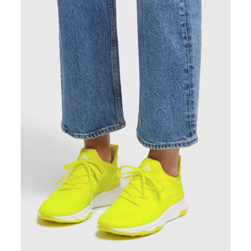 FitFlop Womens VITAMIN FFX Sports Sneakers US 7 Yellow Glow-in-the-Dark Knit NIB