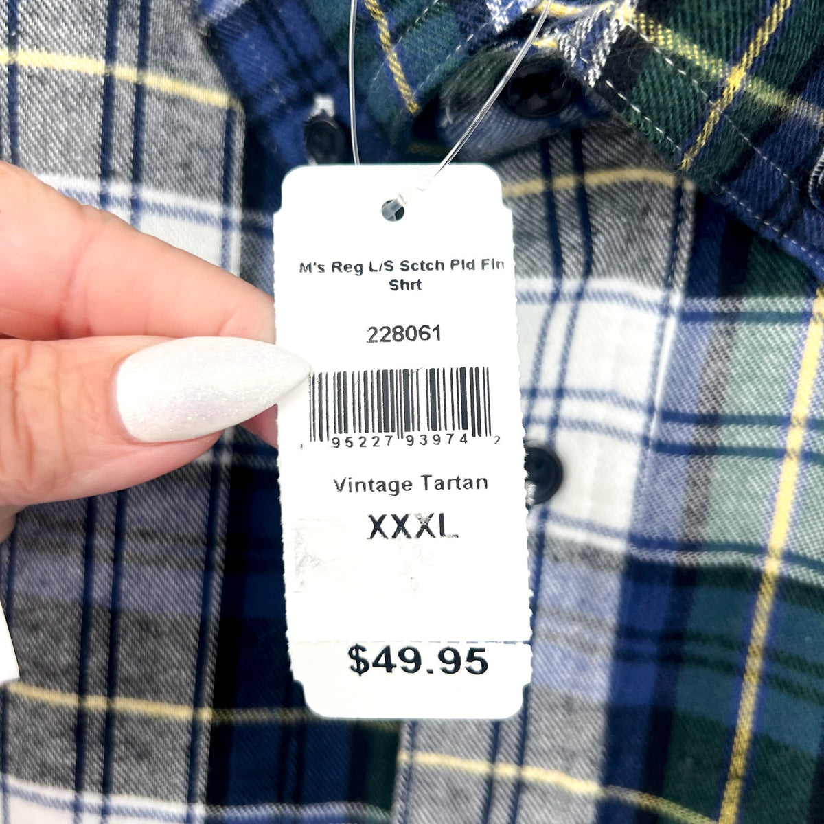 L.L. BEAN Mens Scotch Plaid Flannel Shirt 3XL Blue Vintage Tartan NWT