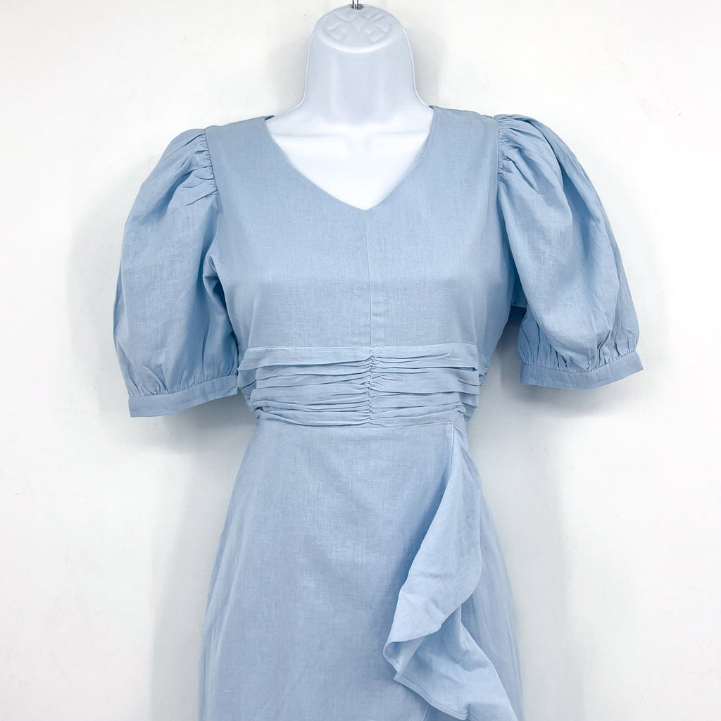BARDOT JUNIOR Girl's Sky Mini Dress Size 16 Sky Blue Short Puff Sleeve NWT