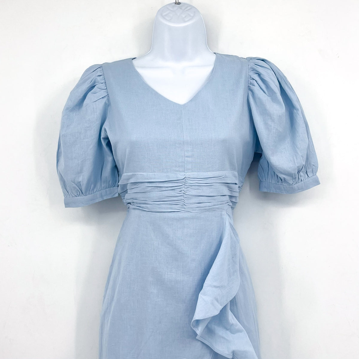BARDOT JUNIOR Girl's Sky Mini Dress Size 16 Sky Blue Short Puff Sleeve NWT