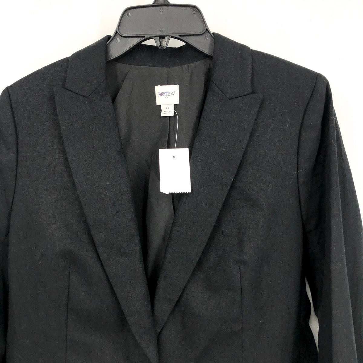 J.Crew Womens One-Button Holland Blazer Size 14 Black Linen-blend AL222 NWT
