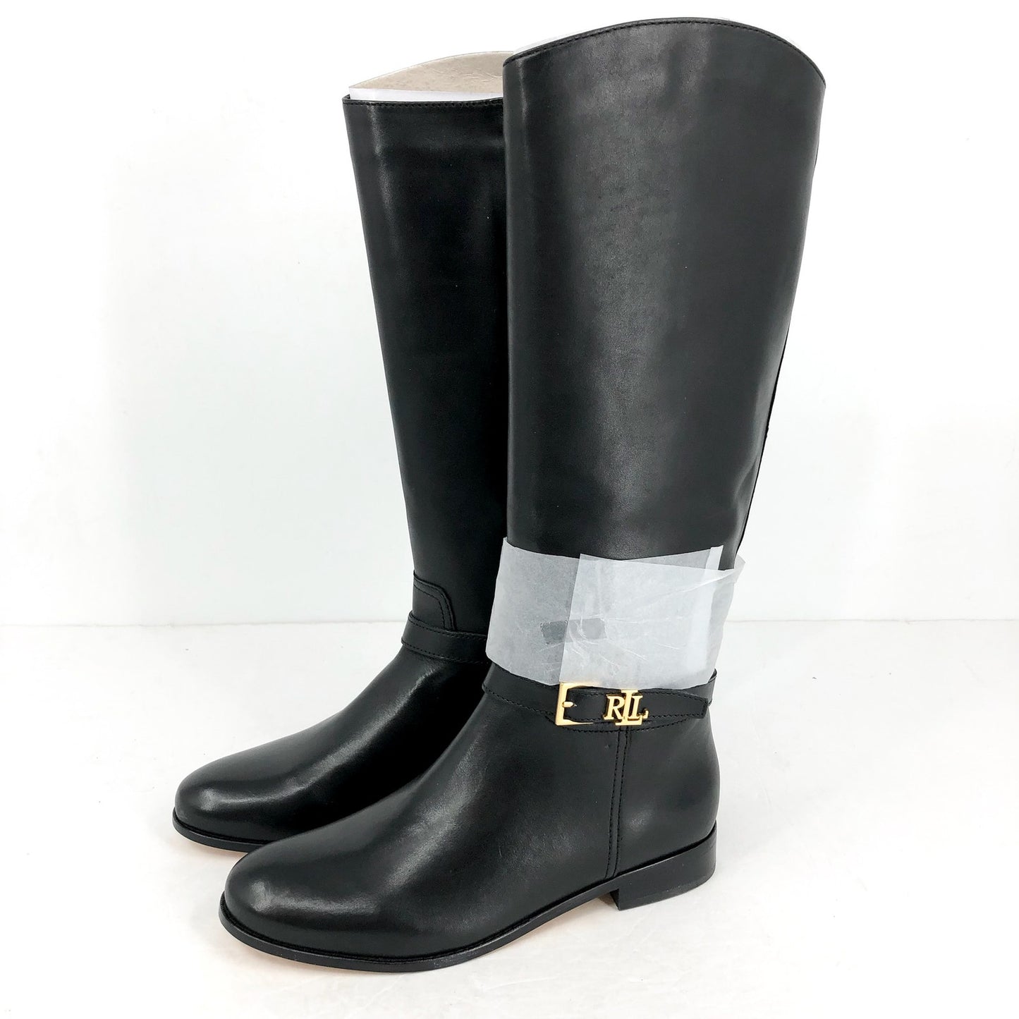 Lauren Ralph Lauren Womens Brooke Knee High Boots US 8.5 M Black Leather NIB
