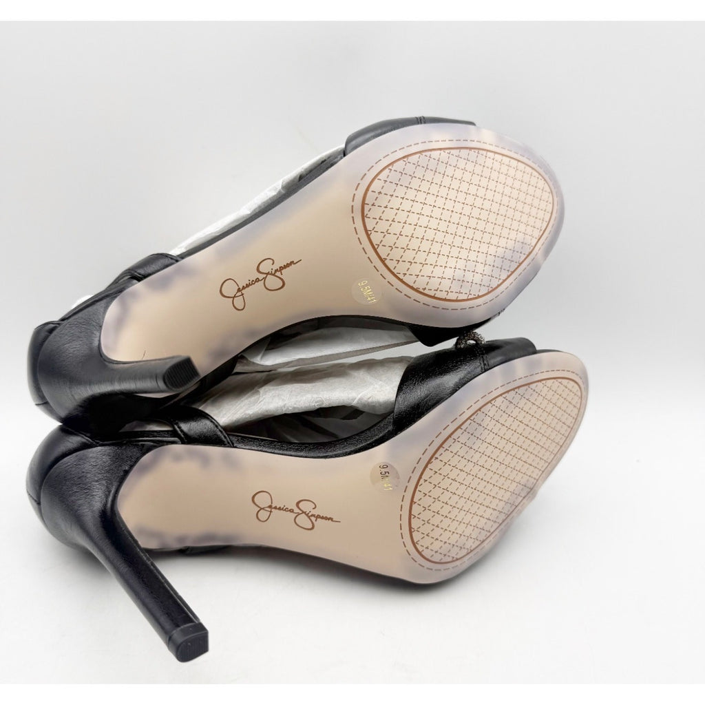 JESSICA SIMPSON Womens Juminee Stiletto Sandals Size 9.5 M Black Ankle Strap NIB