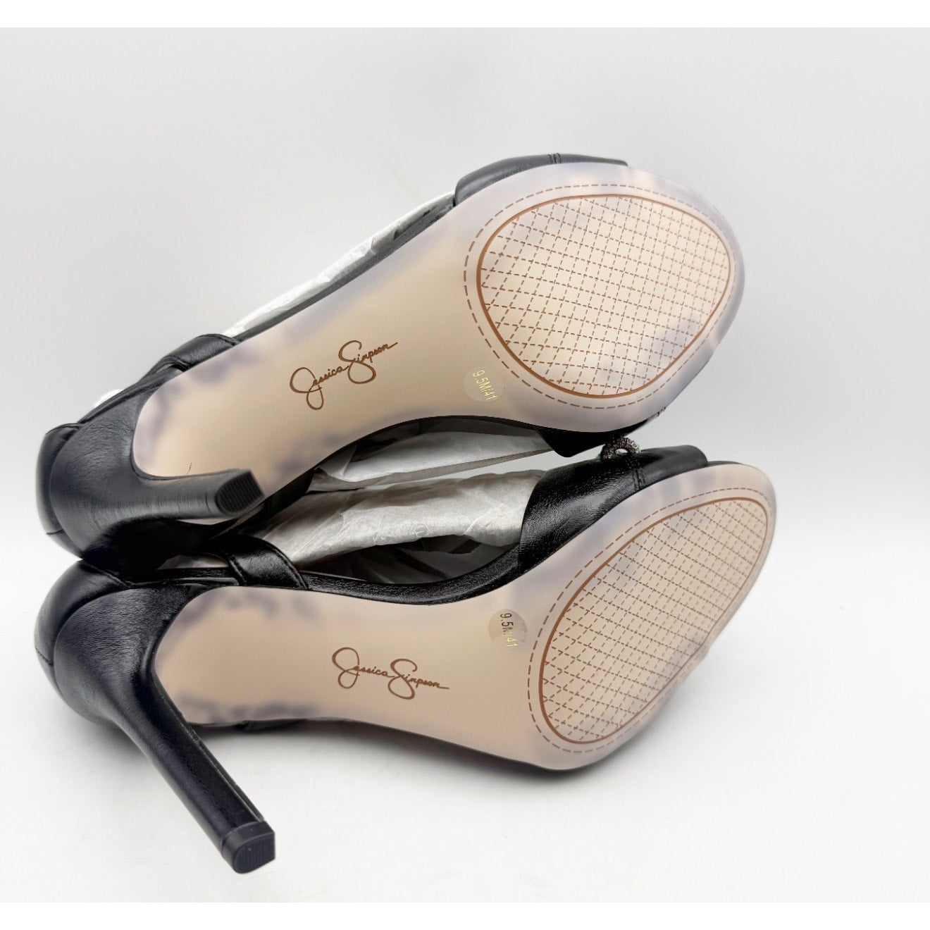 JESSICA SIMPSON Womens Juminee Stiletto Sandals Size 9.5 M Black Ankle Strap NIB
