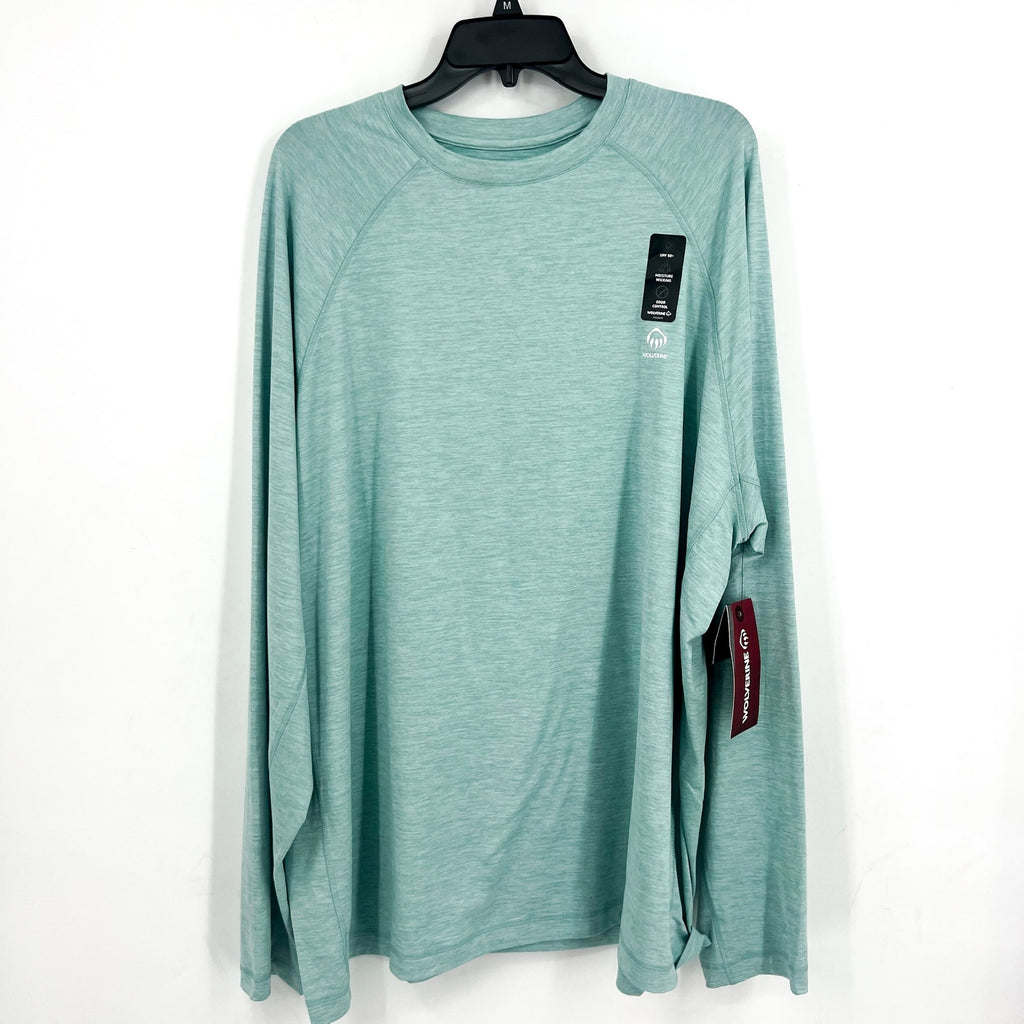 WOLVERINE Mens Sun-Stop Eco Long Sleeve Tshirt XXL Aqua Green Performance NWT