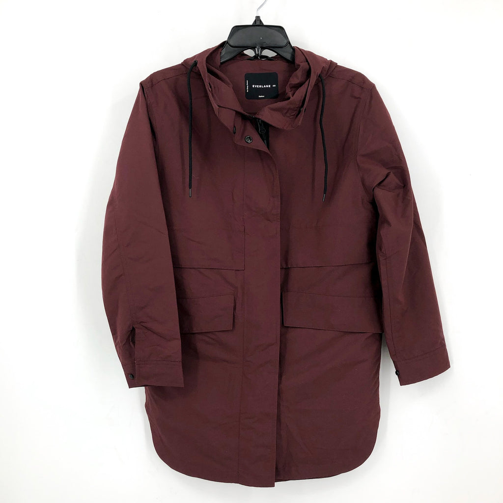 EVERLANE Womens The ReNew Anorak Rain Coat XXS Maroon Red Water-Repellent NWT