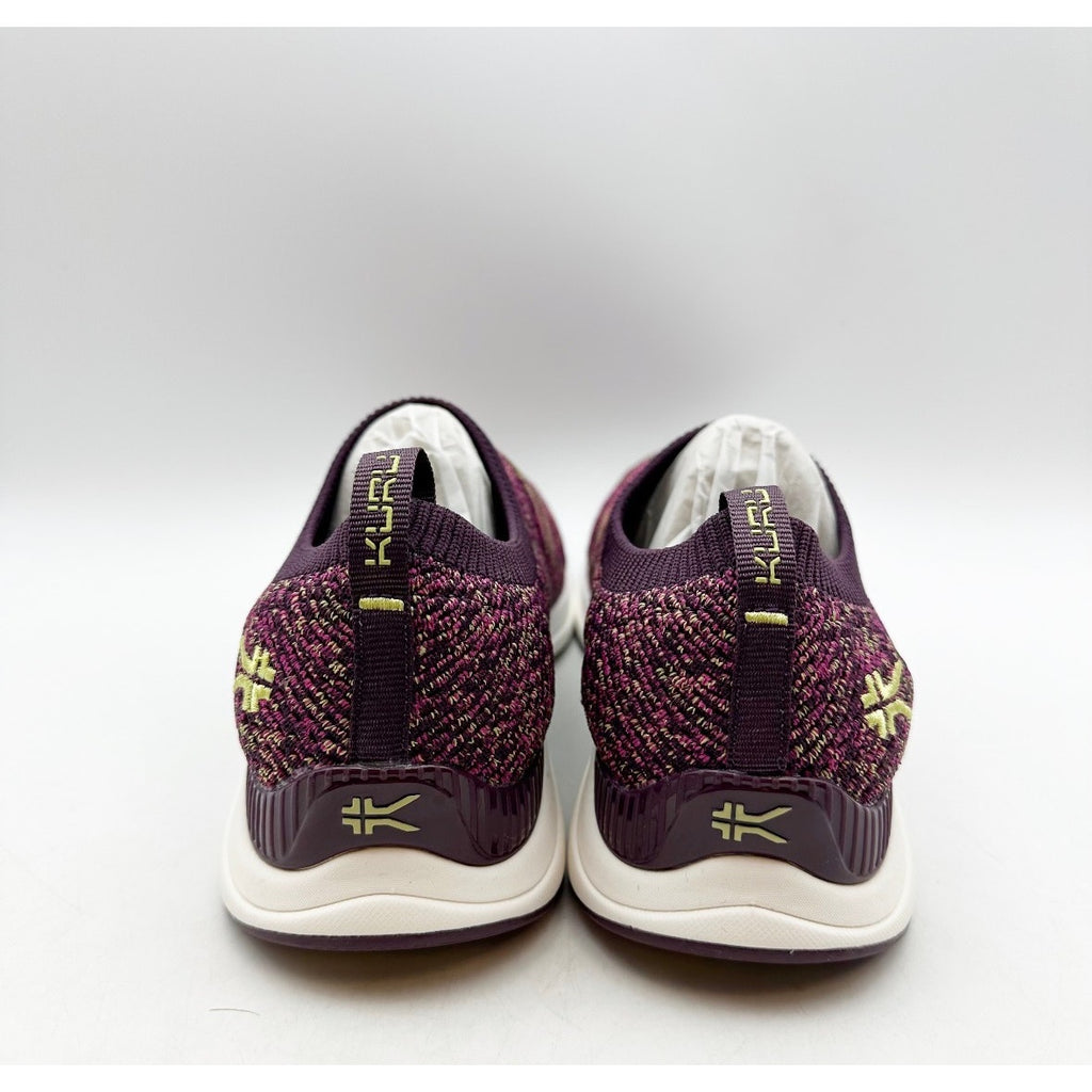 Kuru Womens Stride Casual Sneakers Size 7.5 Plum Purple Knit Slip On NWOB