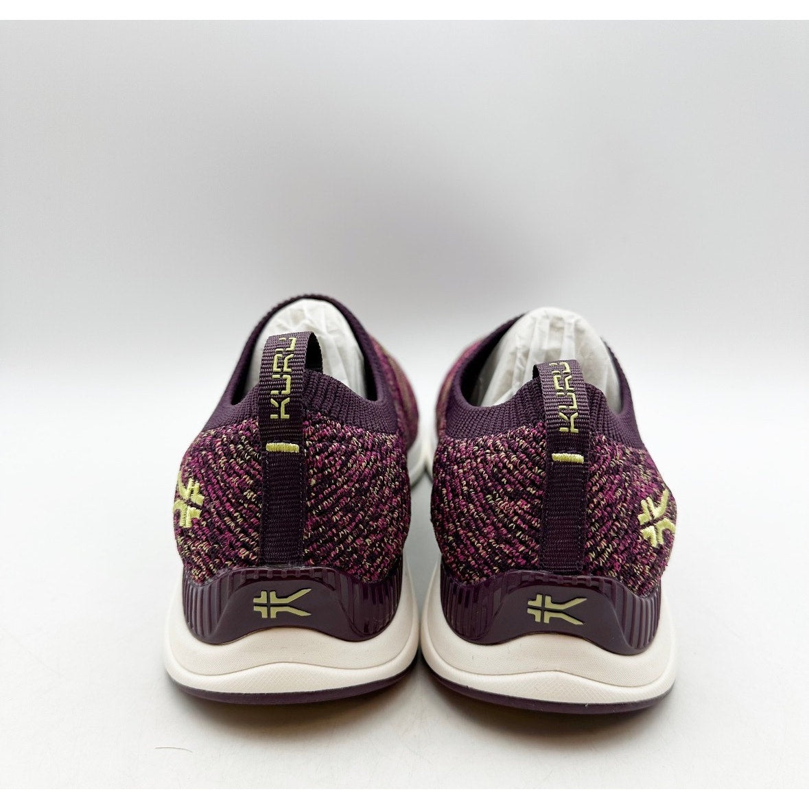 Kuru Womens Stride Casual Sneakers Size 7.5 Plum Purple Knit Slip On NWOB