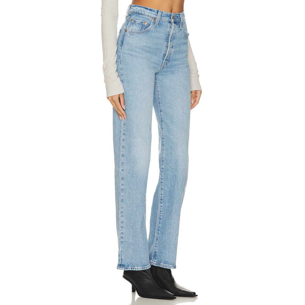 LEVI'S Womens Ribcage Straight Leg Jeans 26x32 Light Wash 79078-0010 EUC