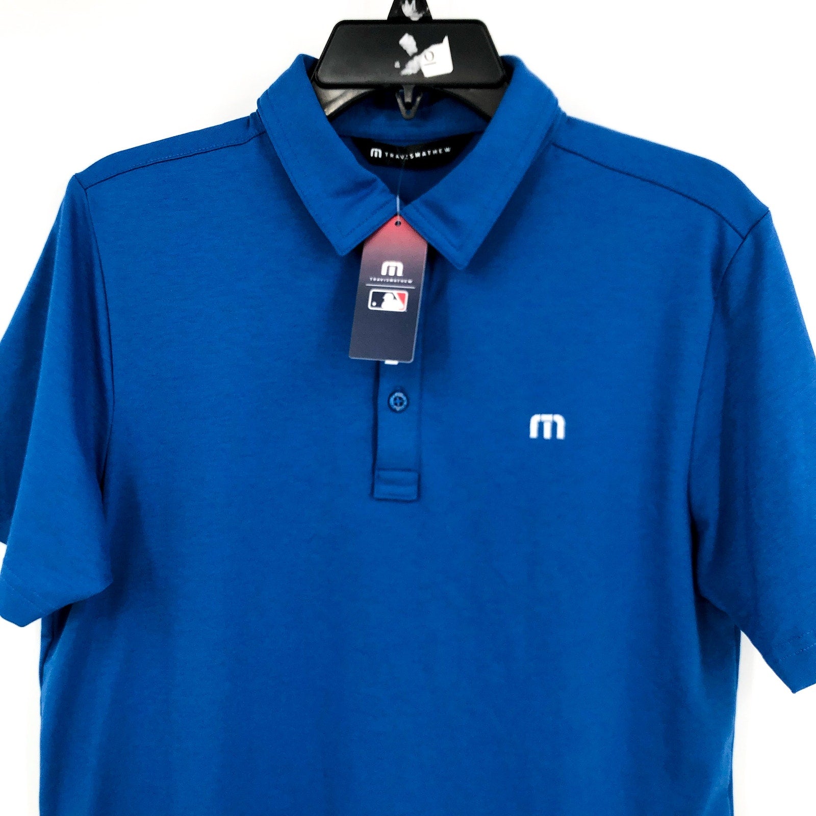 TRAVIS MATHEW Men's Chicago Cubs Club Rules Polo Shirt Small Classic Blue NWT