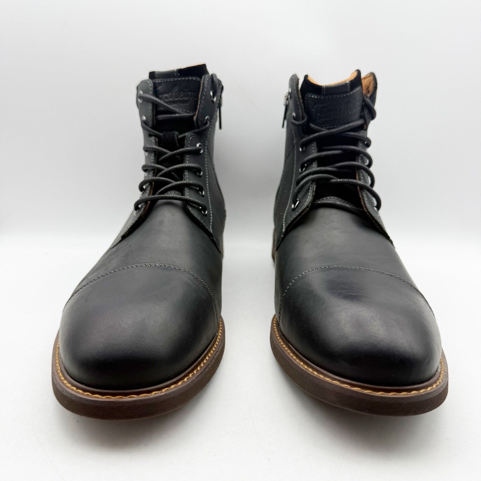 Florsheim Mens Chalet Ankle Boots US 11 Wide EU 44 Black Leather NIB