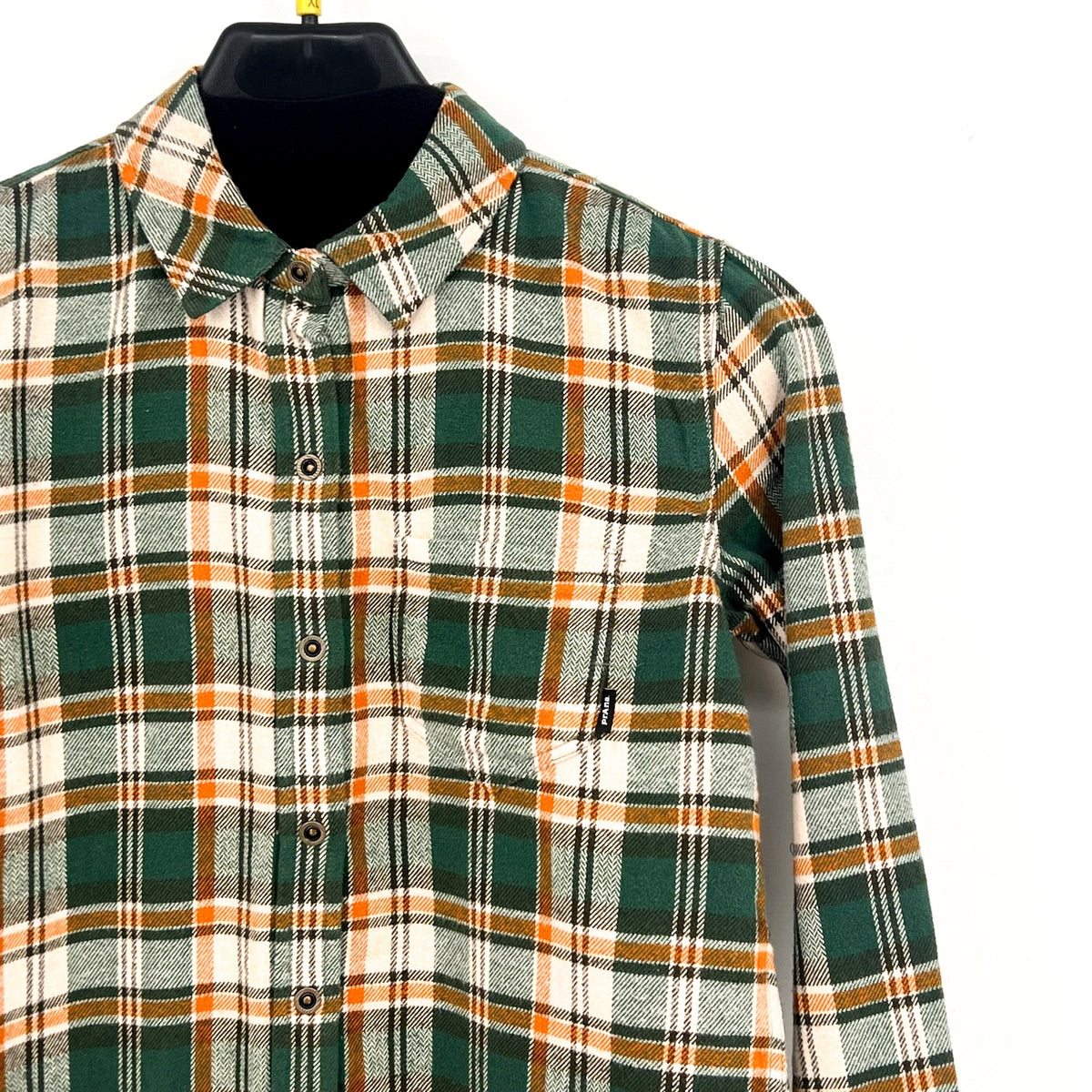 PRANA Women's Golden Canyon Flannel Shirt XS Soft Pine Green Plaid NWT