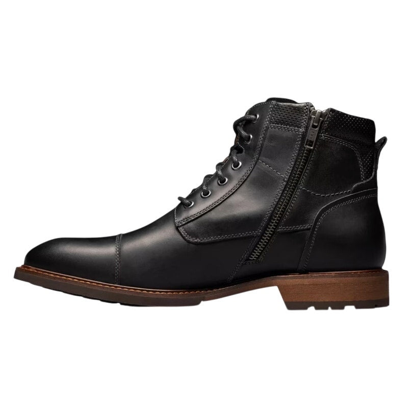 Florsheim Mens Chalet Ankle Boots US 11 Wide EU 44 Black Leather NIB
