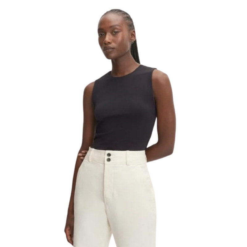 EVERLANE Women's The Supima Form Tank Top Medium Black Sleeveless Crewneck NWT