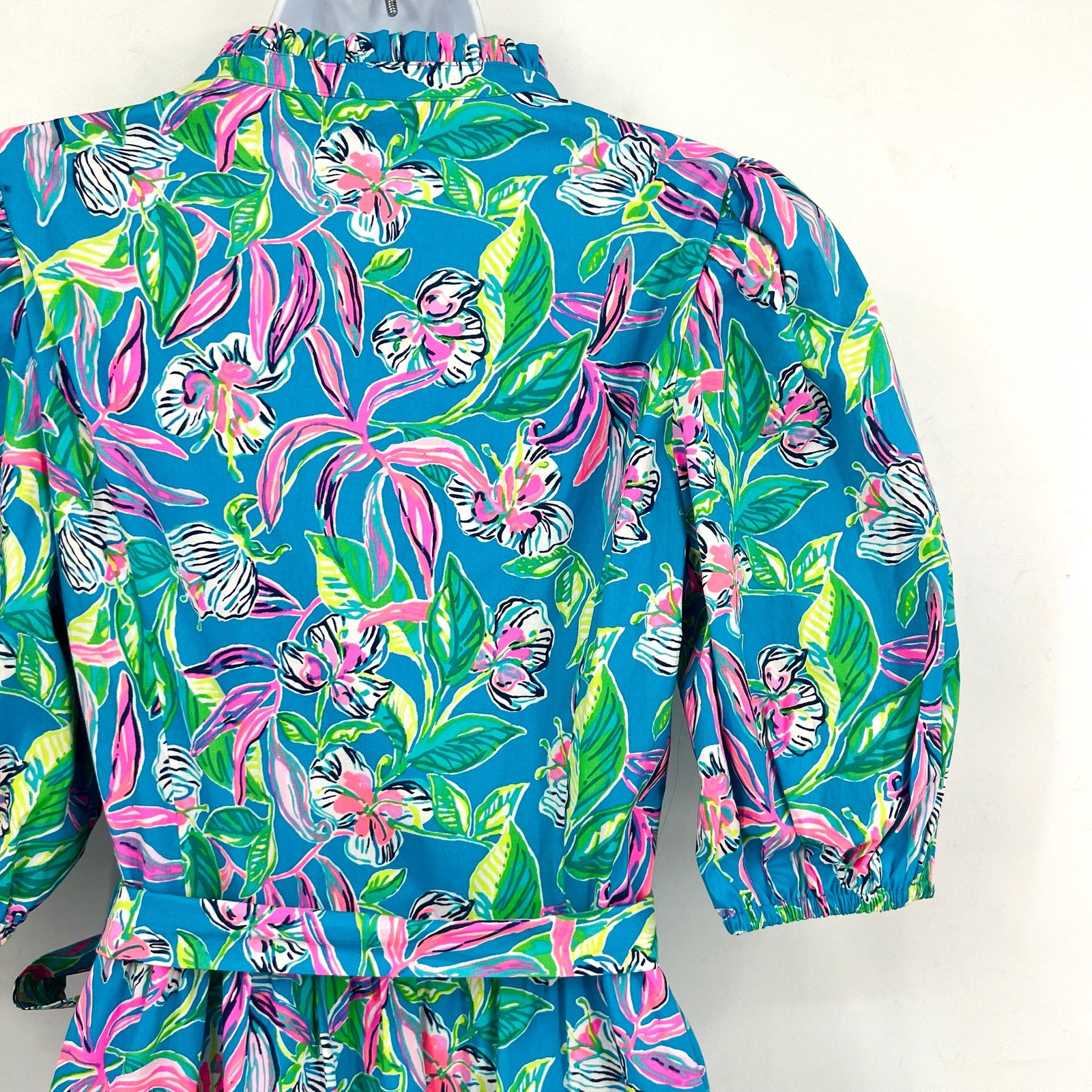 LILLY PULITZER Shona Dress Size 10 Formentera Turquoise Keep on Beleafing NWOT
