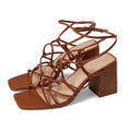 FARYL by Farylrobin Womens Zayne Heeled Sandals Size 8 M EU 38 Cognac Brown NWOB