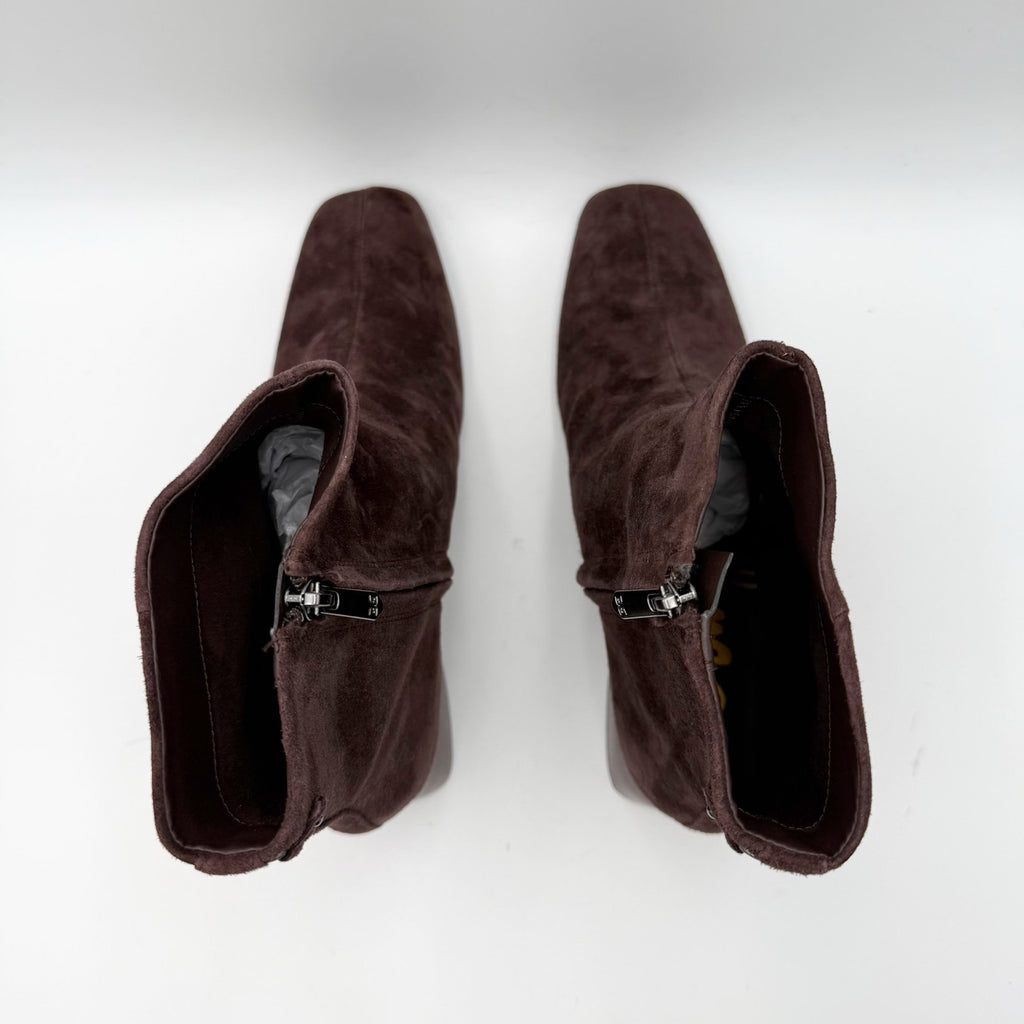 Sam Edelman Womens Paige Ankle Boots Size 11 M Dark Brown Suede NWOB