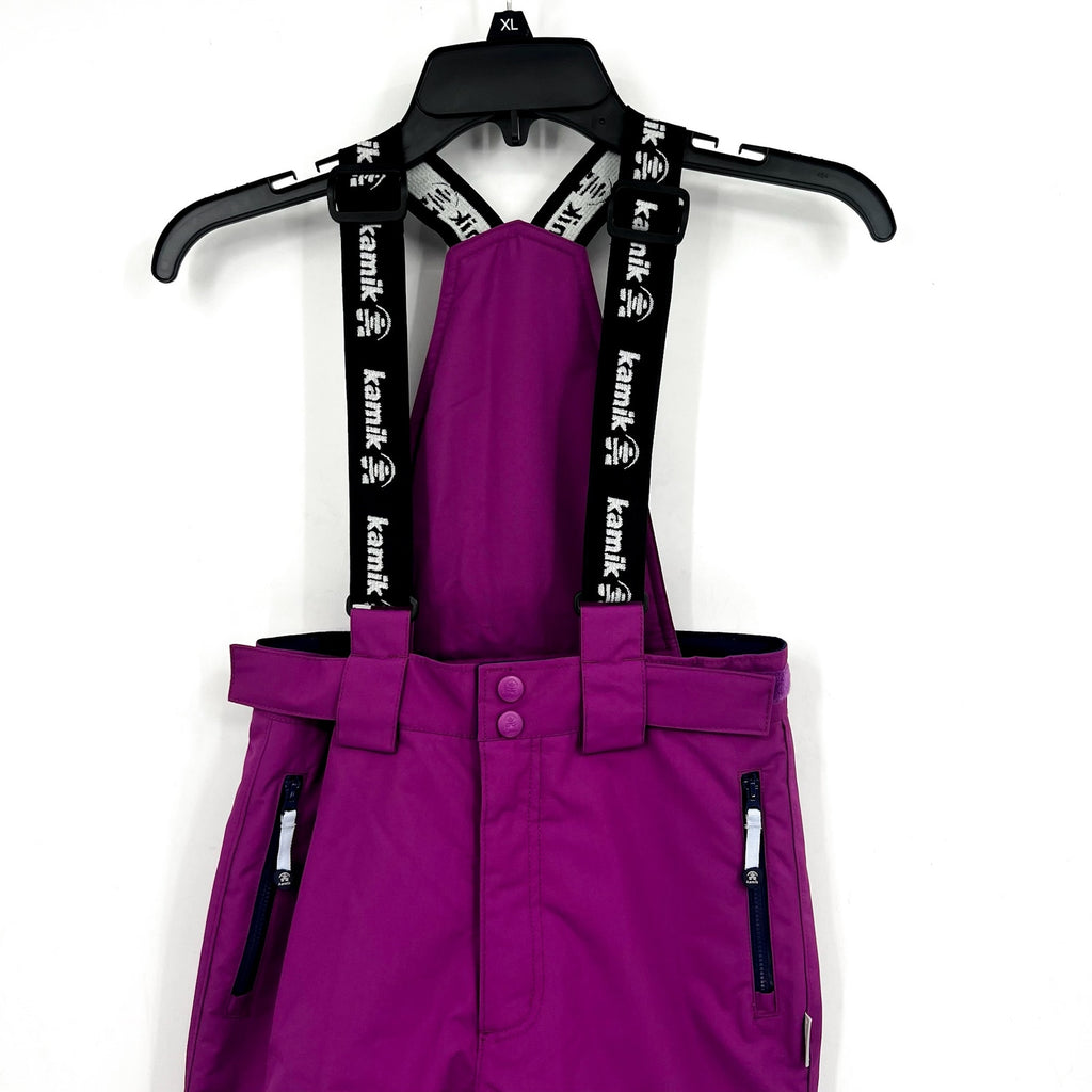 Kamik Bella Insulated Snow Pants Bibs Girls 12 Purple Waterproof Suspender NWOT